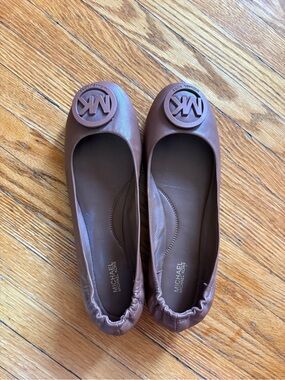 Michael Kors Chestnut Brown Logo Ballet Flats